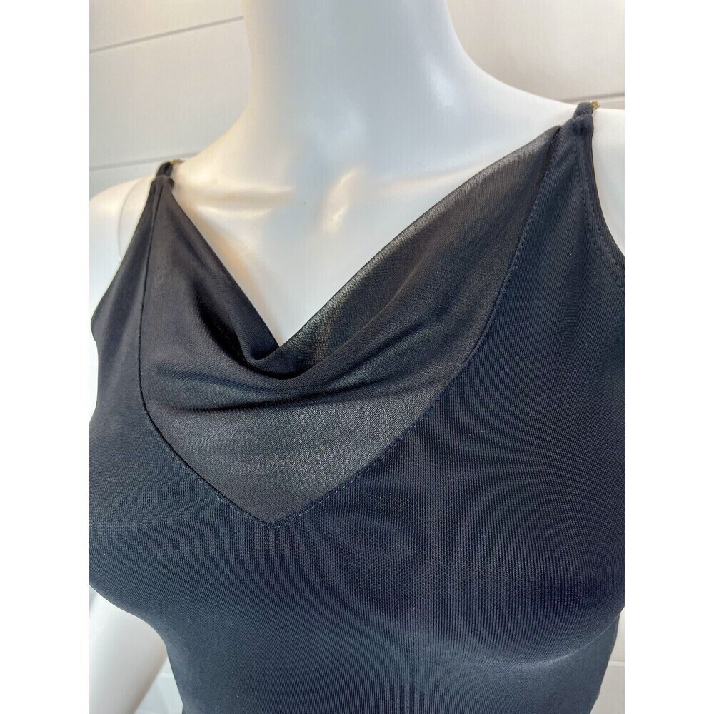 Friends Style Dress Womens Med Stretch Mesh Black Bodycon Y2K Chain Strap Goth